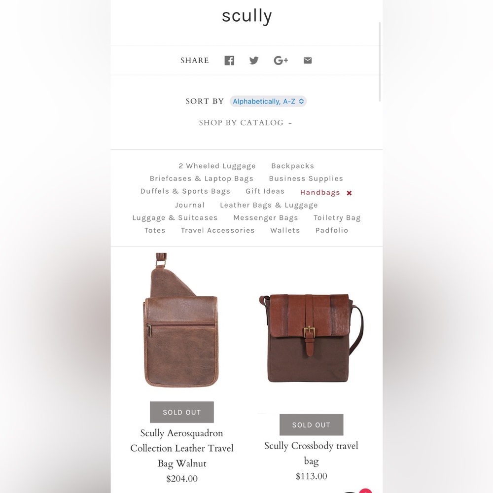 Scully Walnut Leather Crossbody Bag